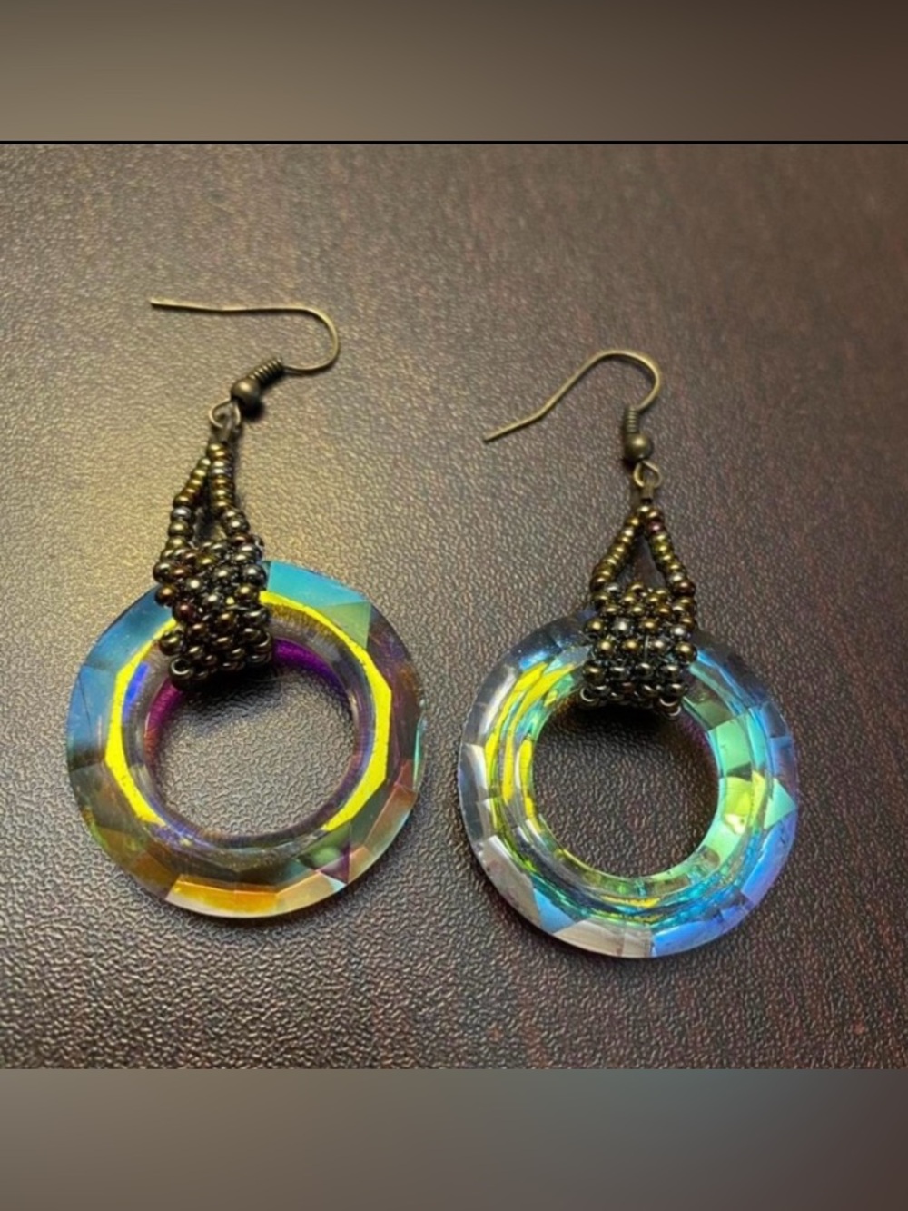 Elegant Crystal dangling  Hoop Earrings